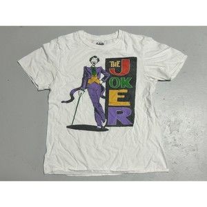 Batman Classic The Joker Name Stack White T-Shirt Adult Small